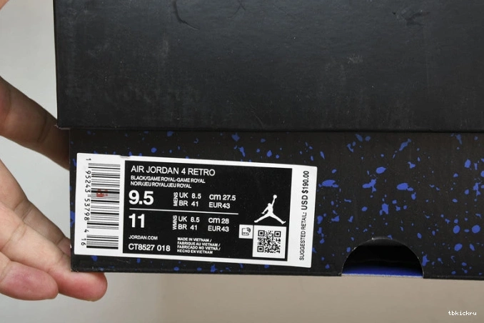 Cheap TBK Jordan 4 Black Royal Game Retro CT8527-018 0726
